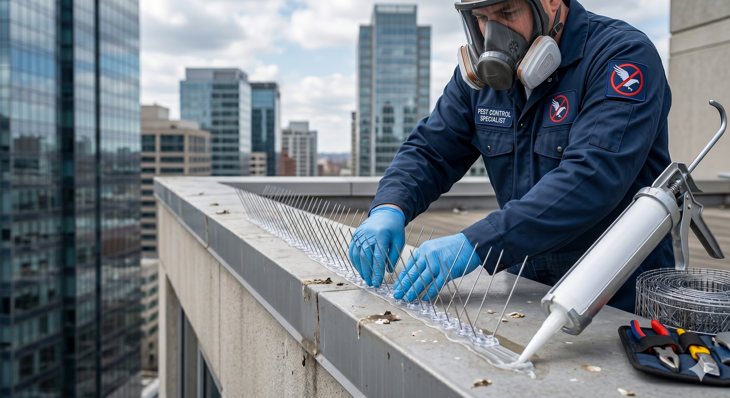 pigeon proofing with spikes